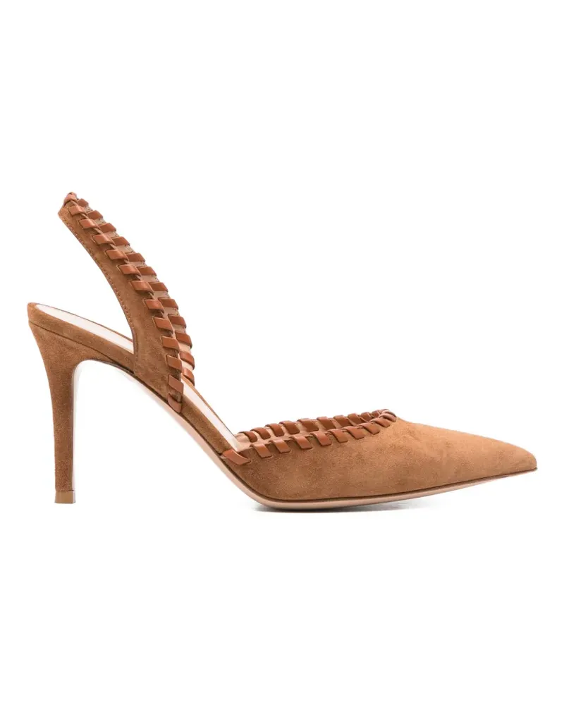 Gianvito Rossi Sandalen aus Wildleder mit Flechtbesatz - Braun Braun