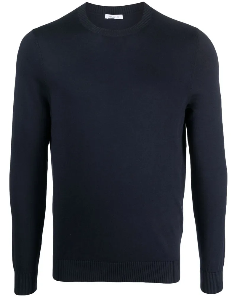 Malo Sweatshirt mit gerippten Details Blau