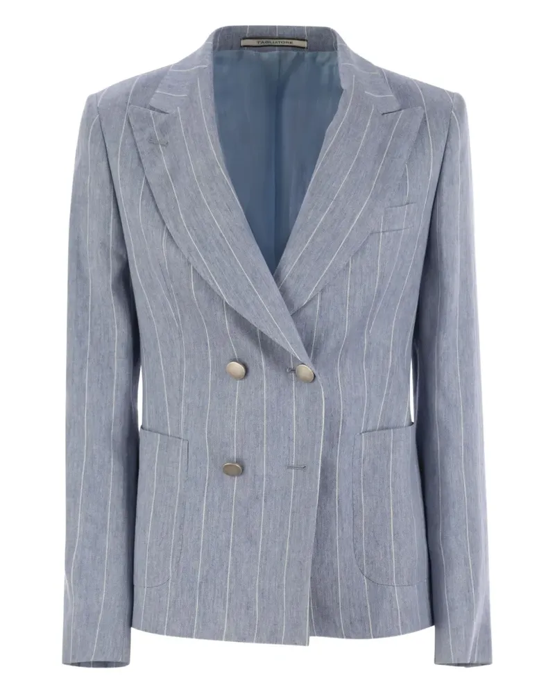 Tagliatore Einreihiger Blazer mit Streifen - Blau Blau