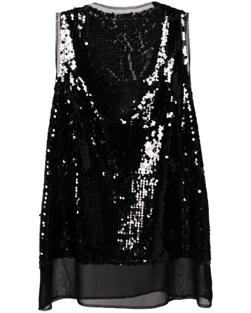 Comme des Garçons Trägershirt mit Pailletten - Schwarz Schwarz