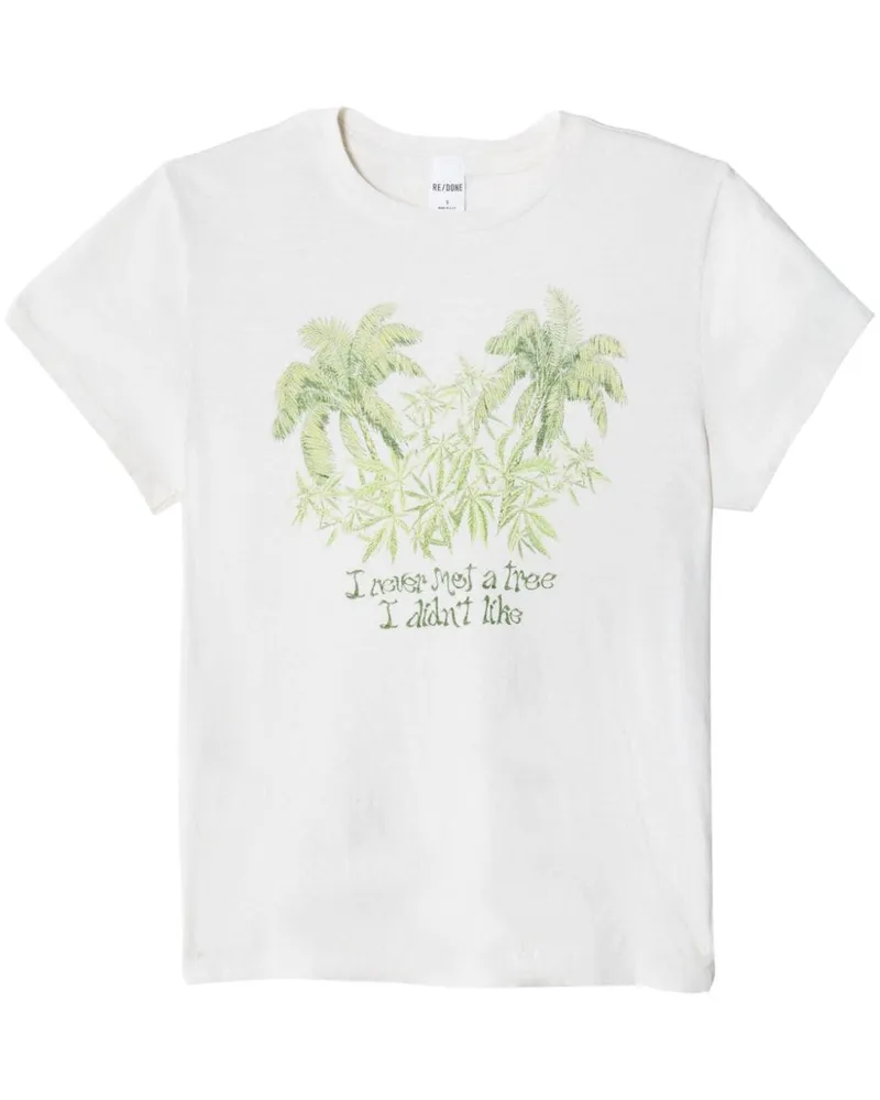 RE/DONE T-Shirt mit Baum-Print Weiß