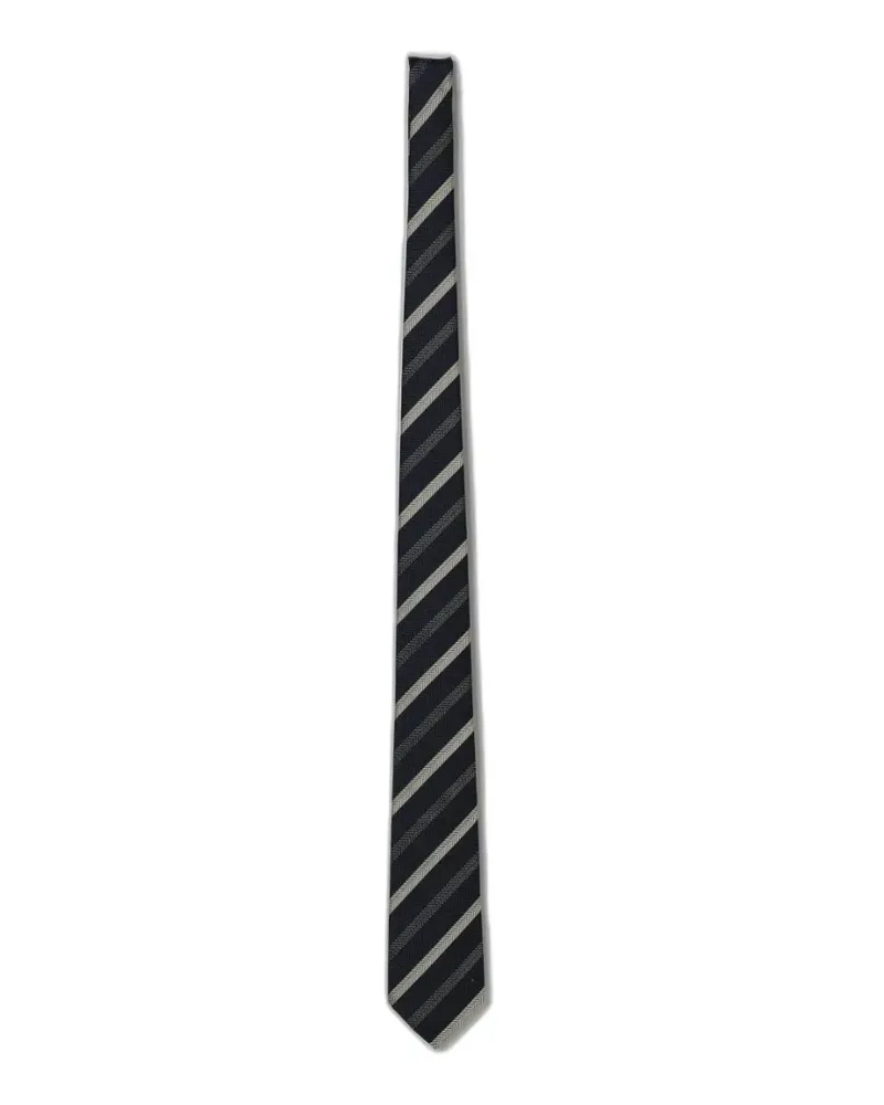 Emporio Armani jacquard-stripe silk tie - Blau Blau