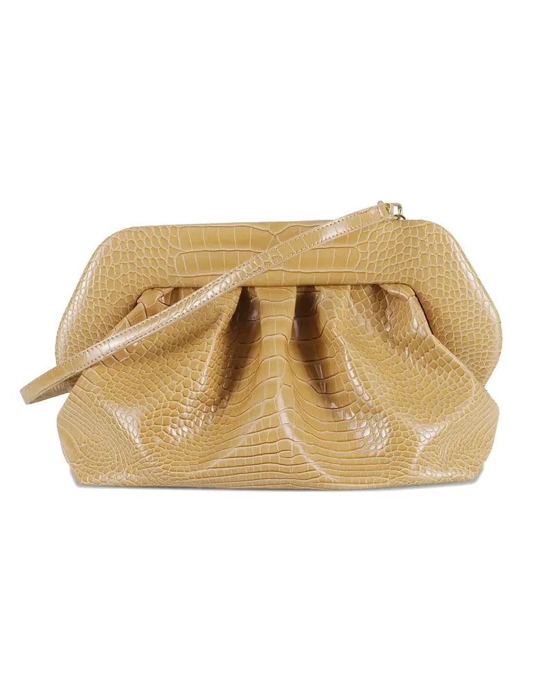 THEMOIRÈ Croco Biscuit Clutch mit Falten - Gelb Gelb