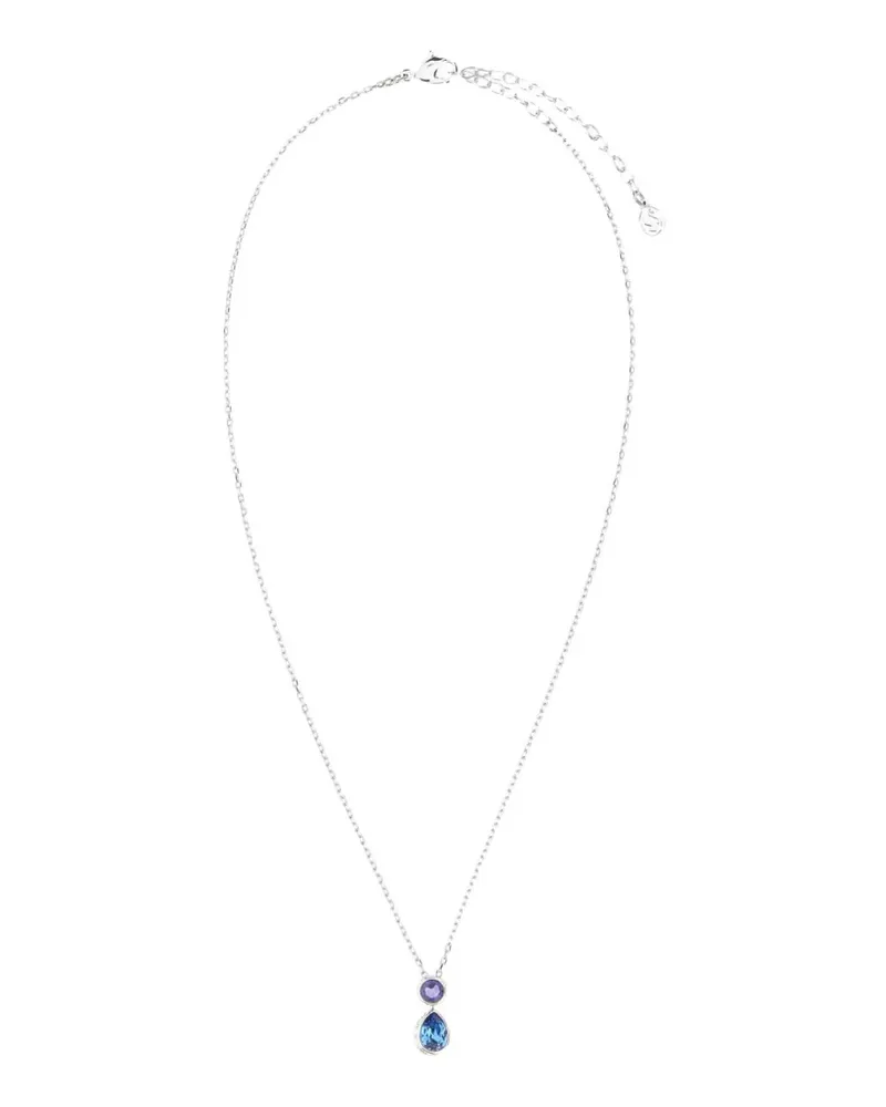 Swarovski Chroma crystal-pendant cable-link necklace - Silber Silber