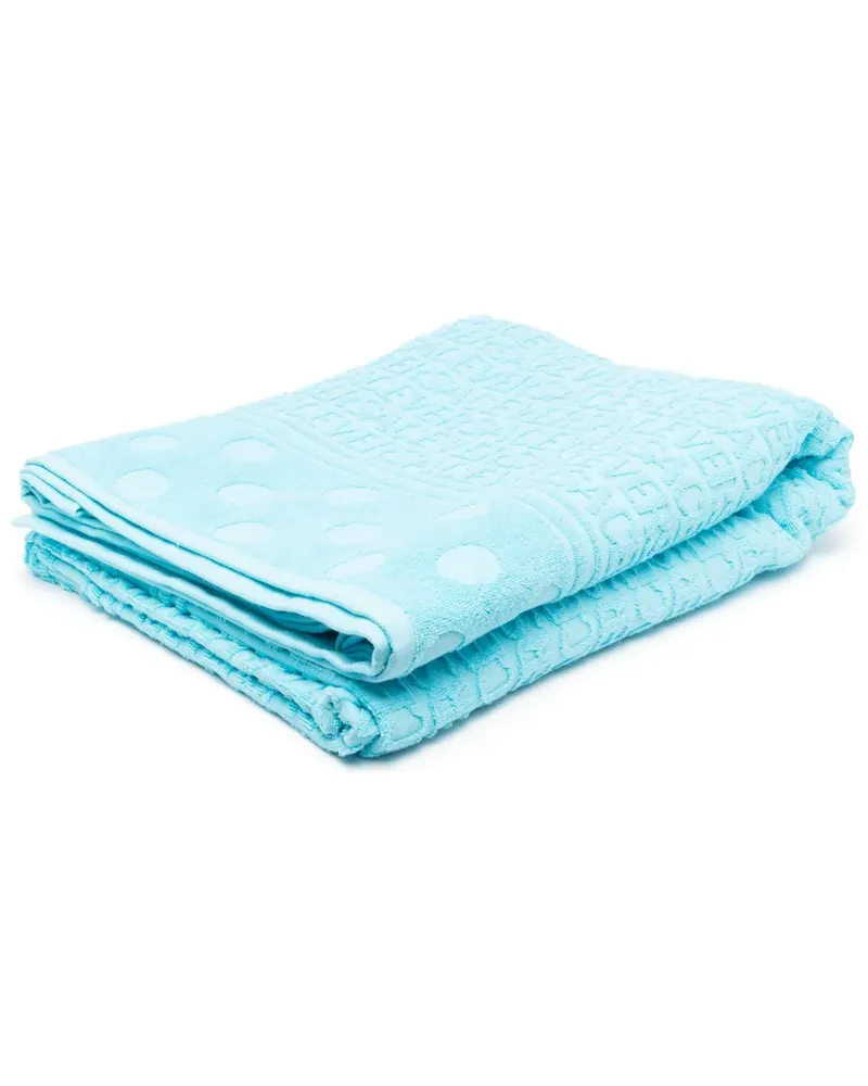 Versace Badetuch mit Logo-Print - Blau Blau