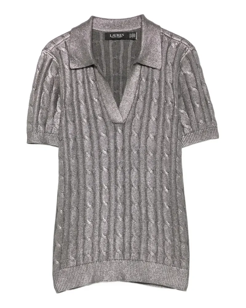 Ralph Lauren Hilean cable-knit metallic-effect T-shirt - Grau Grau