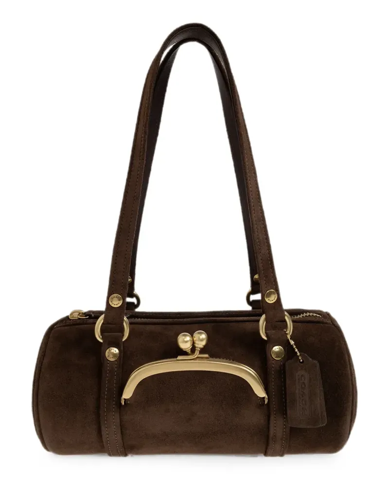 Coach Kisslock Barrel Schultertasche 28cm - Braun Braun