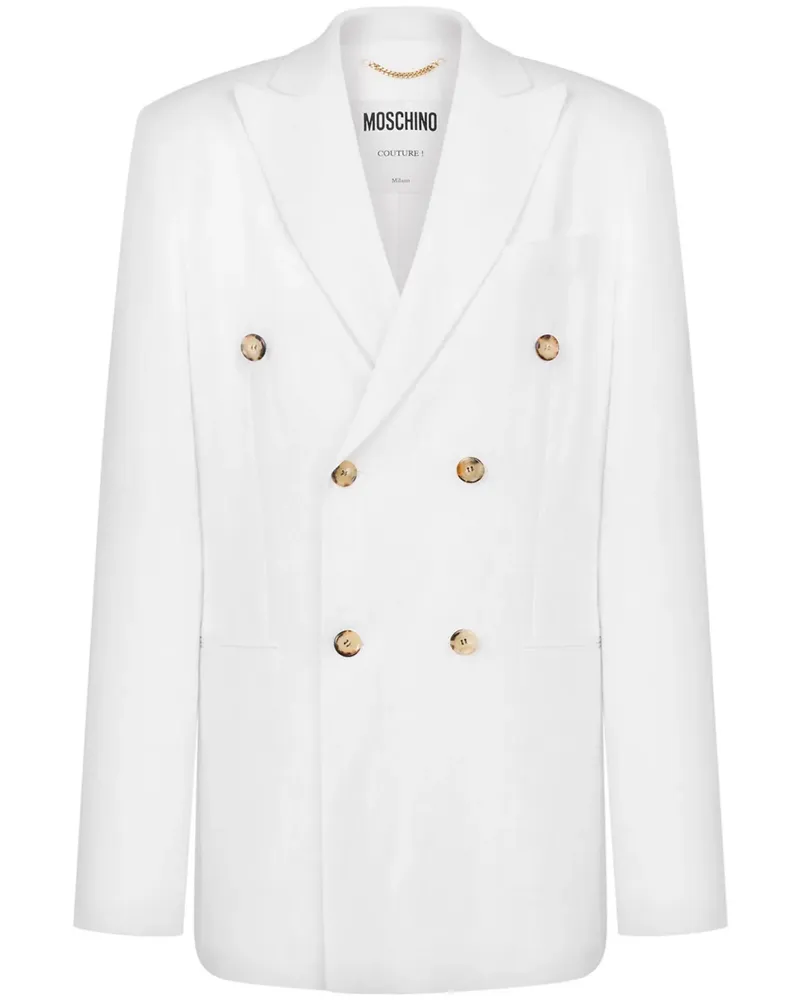 Moschino Doppelreihiger Blazer - Weiß Weiß