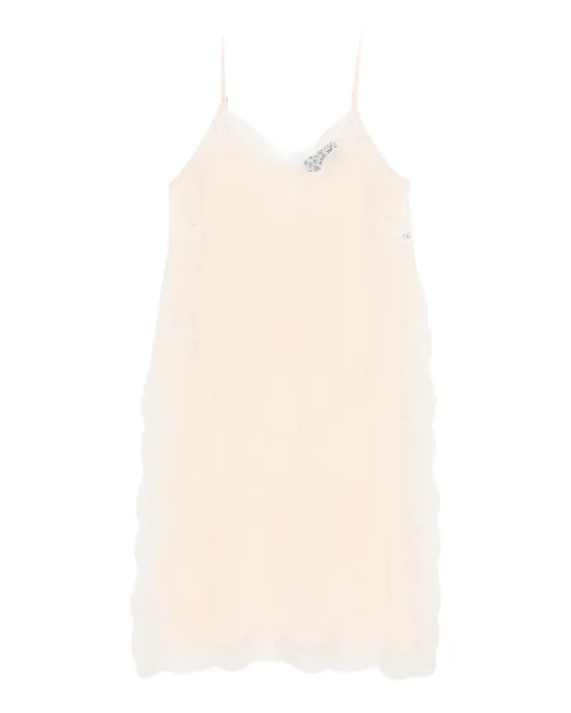 Mes Demoiselles lace V-neck top - Nude Nude