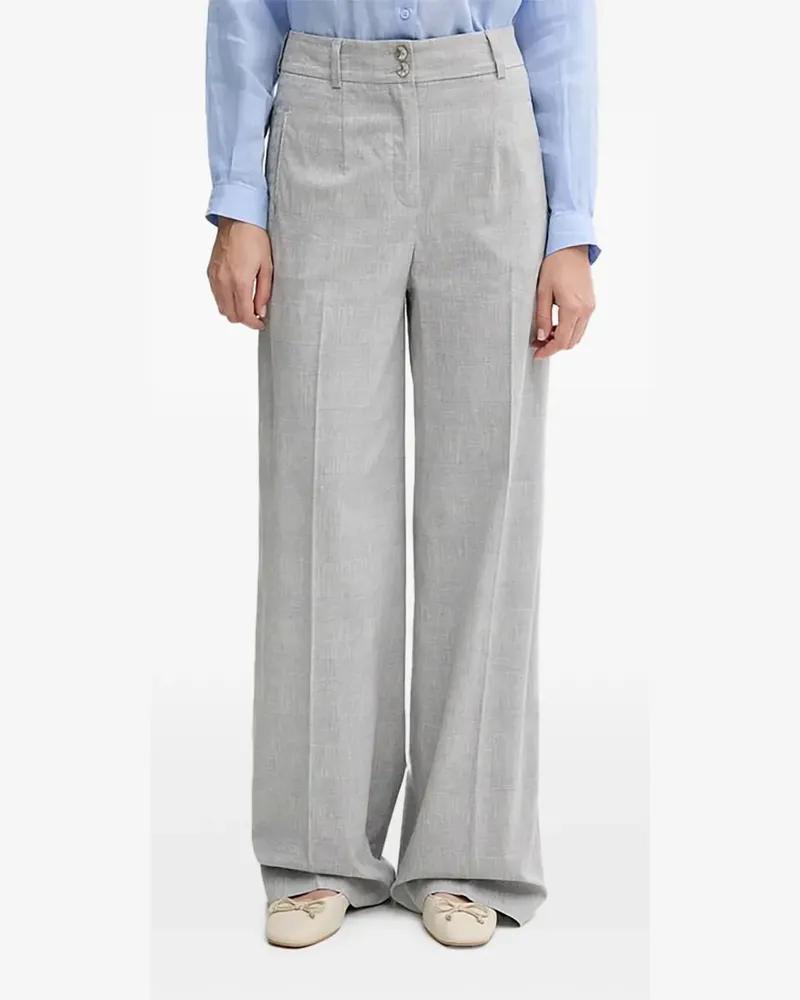 Sisley button-fastening pleated pants - Grau Grau