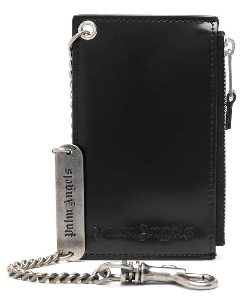 Palm Angels Kartenetui mit Logo-Detail - Schwarz Schwarz
