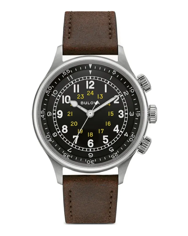 BULOVA A-15 Pilot Armbanduhr 42mm - Schwarz Schwarz