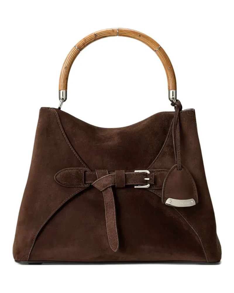 Ralph Lauren bamboo-handle suede tote bag - Braun Braun