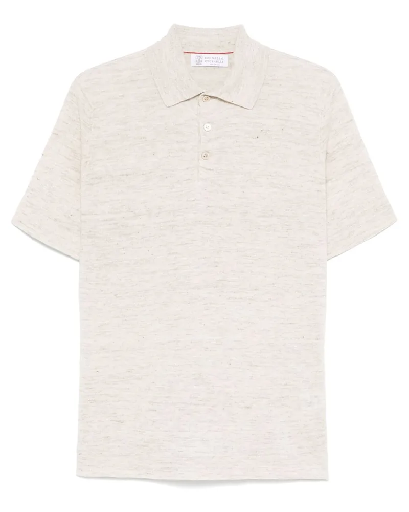 Brunello Cucinelli Fein gestricktes Poloshirt - Nude Nude