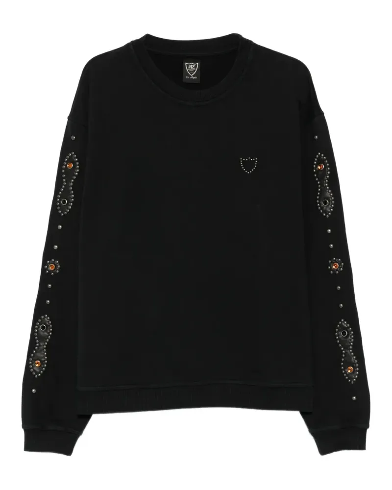 HTC Hollywood Trading Company Moustache stud-embellished sweatshirt - Schwarz Schwarz