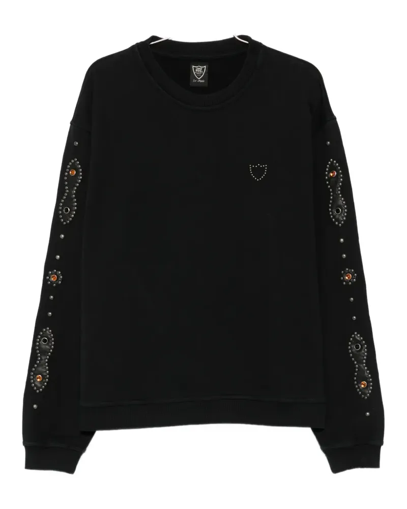 HTC Hollywood Trading Company Moustache stud-embellished sweatshirt - Schwarz Schwarz