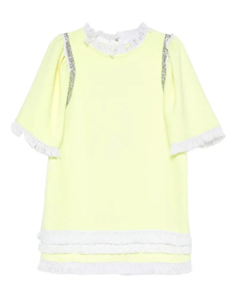 LOULOU fringe-trim mini dress - Gelb Gelb