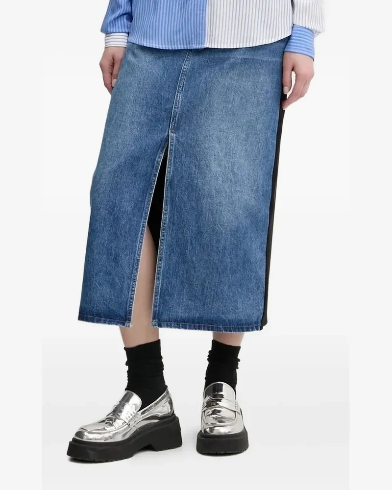 Desigual Midirock mit Jeans-Einsätzen - Blau Blau