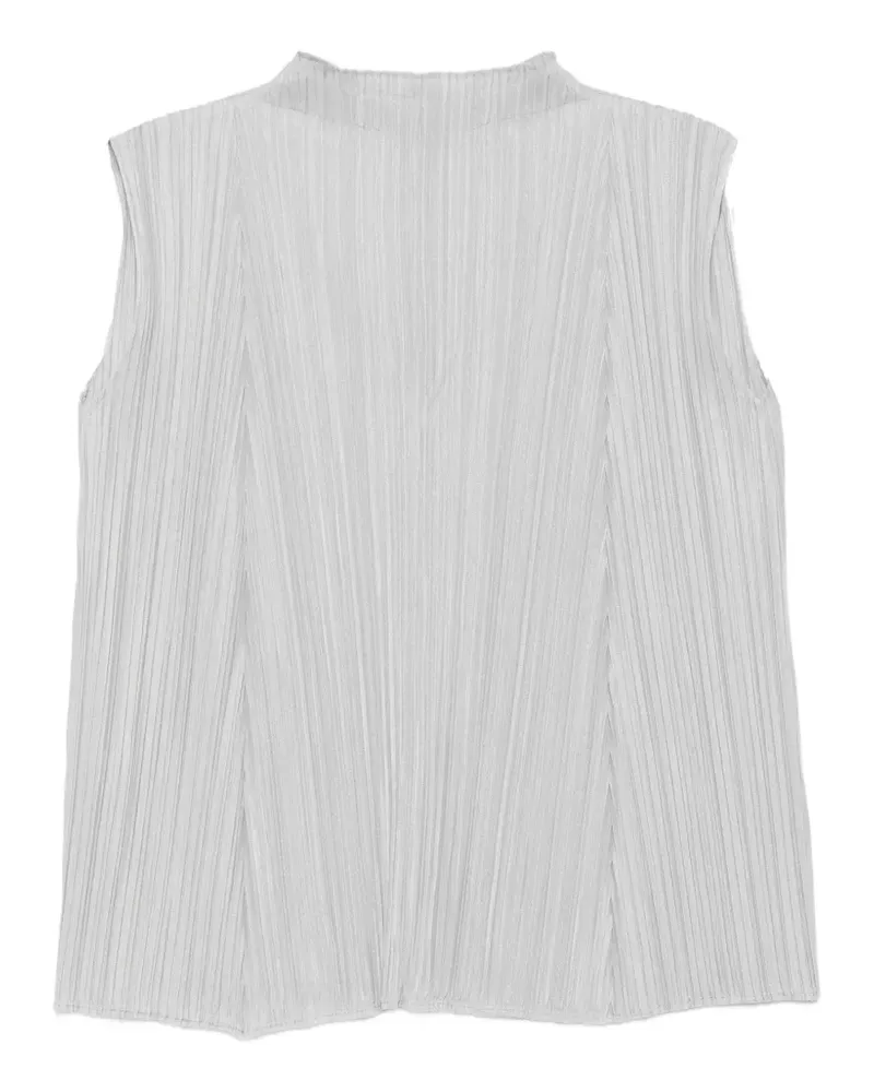 Issey Miyake pleated sleeveless top - Grau Grau