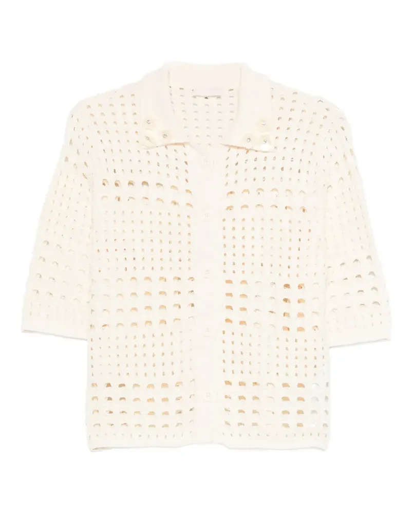 HUGO BOSS floral appliqué cardigan - Nude Nude