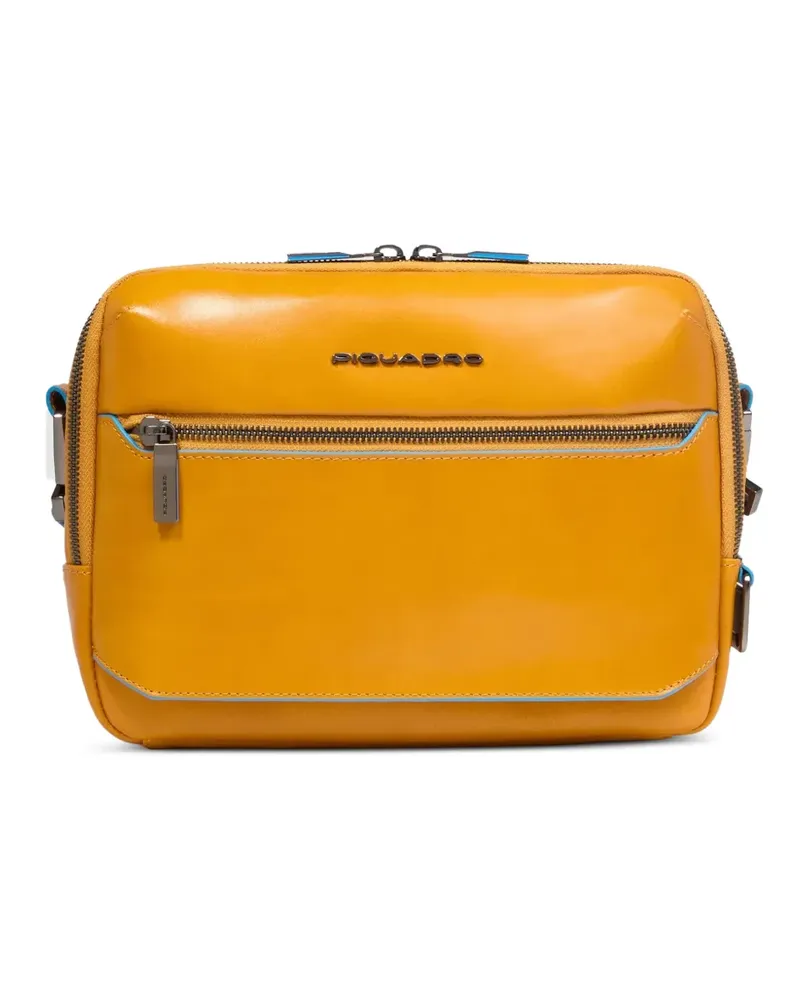 Piquadro pocket leather messenger bag - Gelb Gelb
