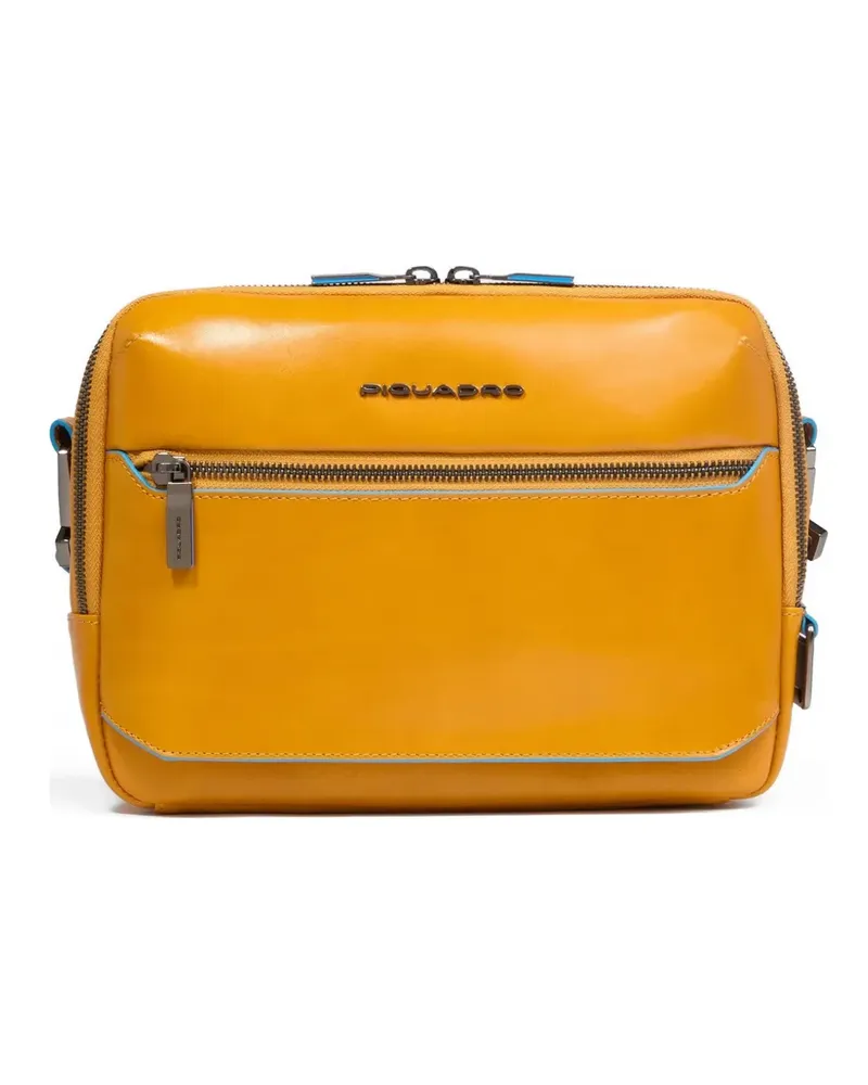 Piquadro pocket leather messenger bag - Gelb Gelb