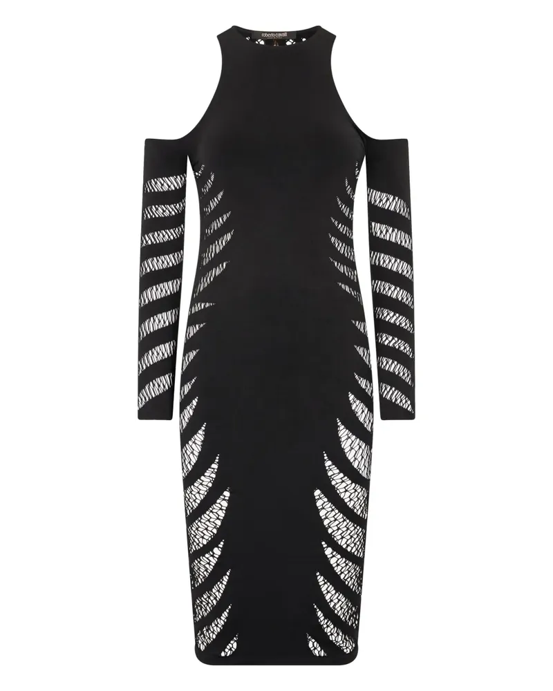 Roberto Cavalli Kleid im Distressed-Look - Schwarz Schwarz