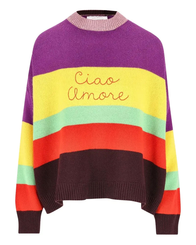 Giada Benincasa Pullover mit Streifenstickerei - Violett Violett