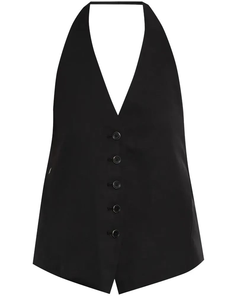 Helmut Lang Tanktop mit Neckholder - Schwarz Schwarz