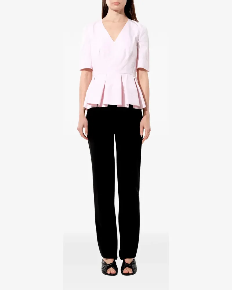 Balenciaga pleated peplum-hem blouse - Rosa Rosa