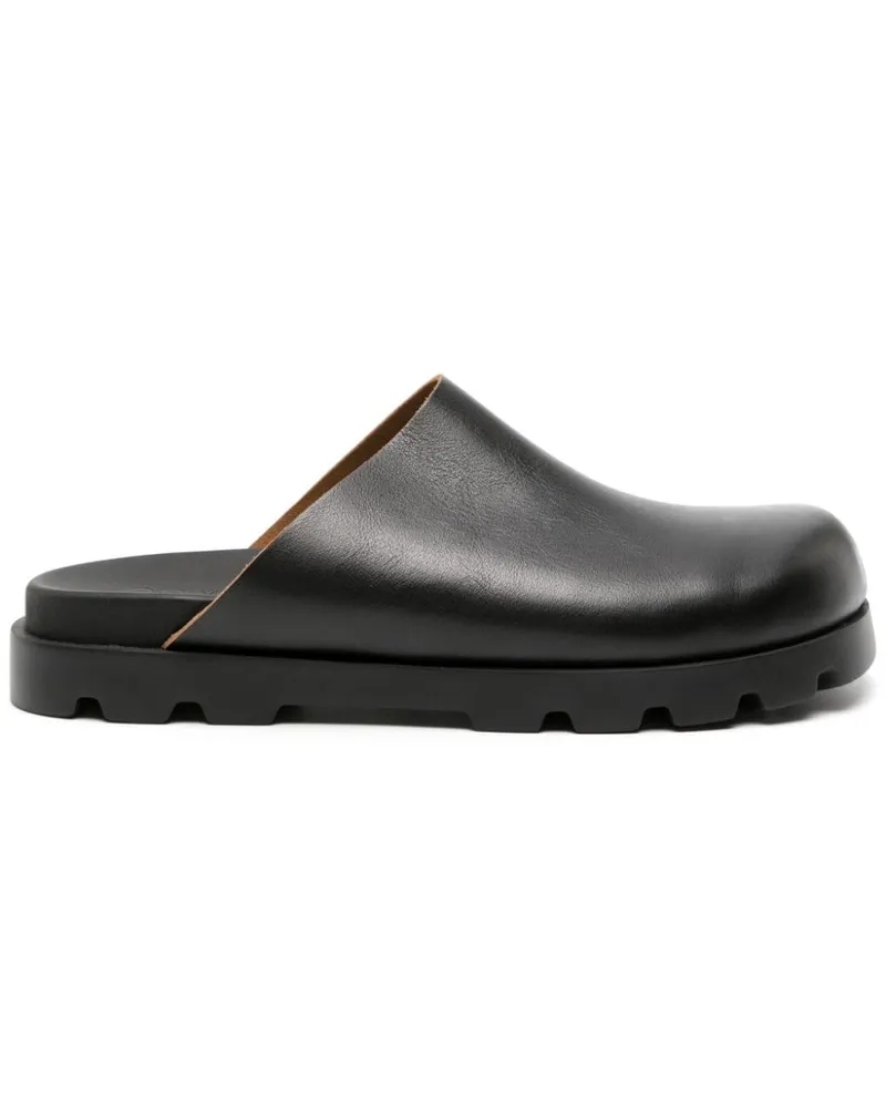 Camper Brutus Slipper aus Leder - Schwarz Schwarz