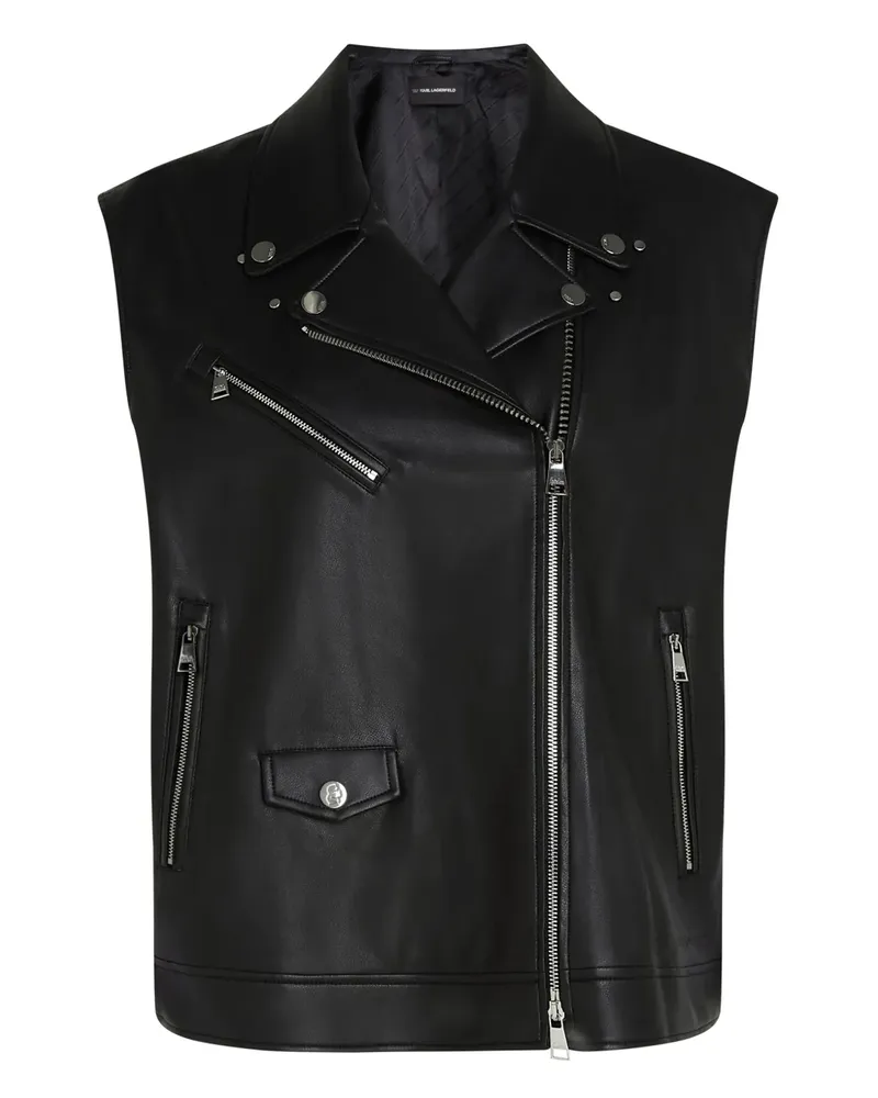 Karl Lagerfeld Weste aus Faux-Leder - Schwarz Schwarz