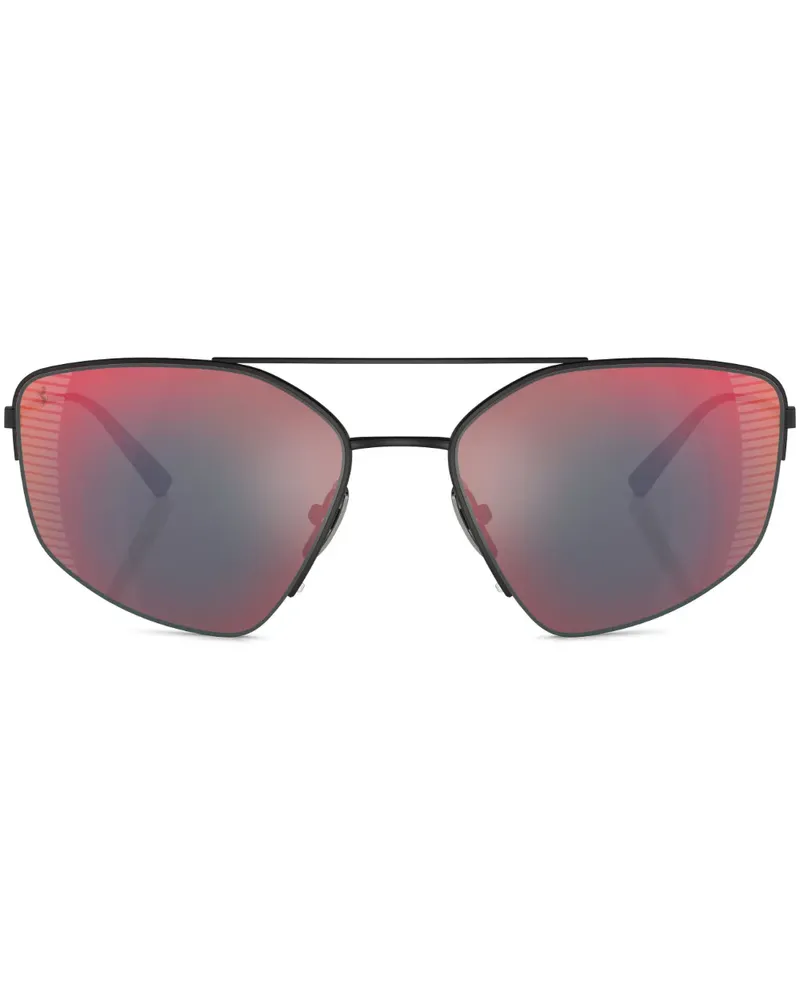 Ferrari Brille mit geometrischem Gestell - Schwarz Schwarz