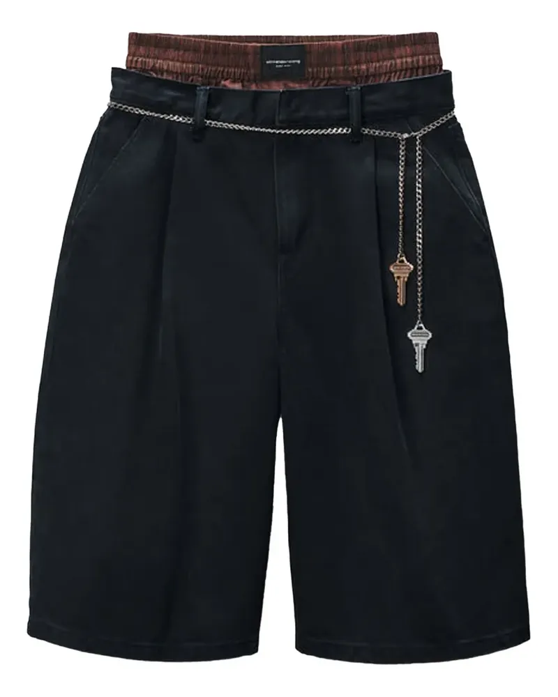 Alexander Wang Plissierte Shorts mit Kettendetail - Schwarz Schwarz