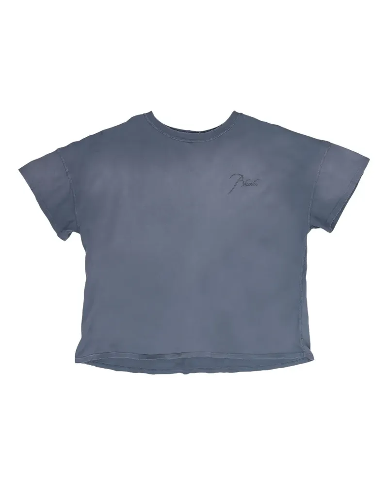 RHUDE Reverse logo-embroidered T-shirt - Grau Grau