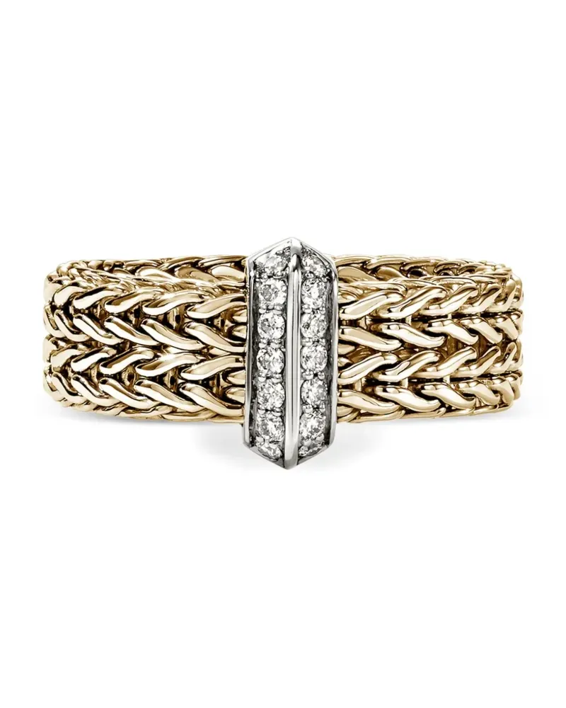 John Hardy 14kt Icon Link Bar Gelbgoldring mit Diamanten Gold