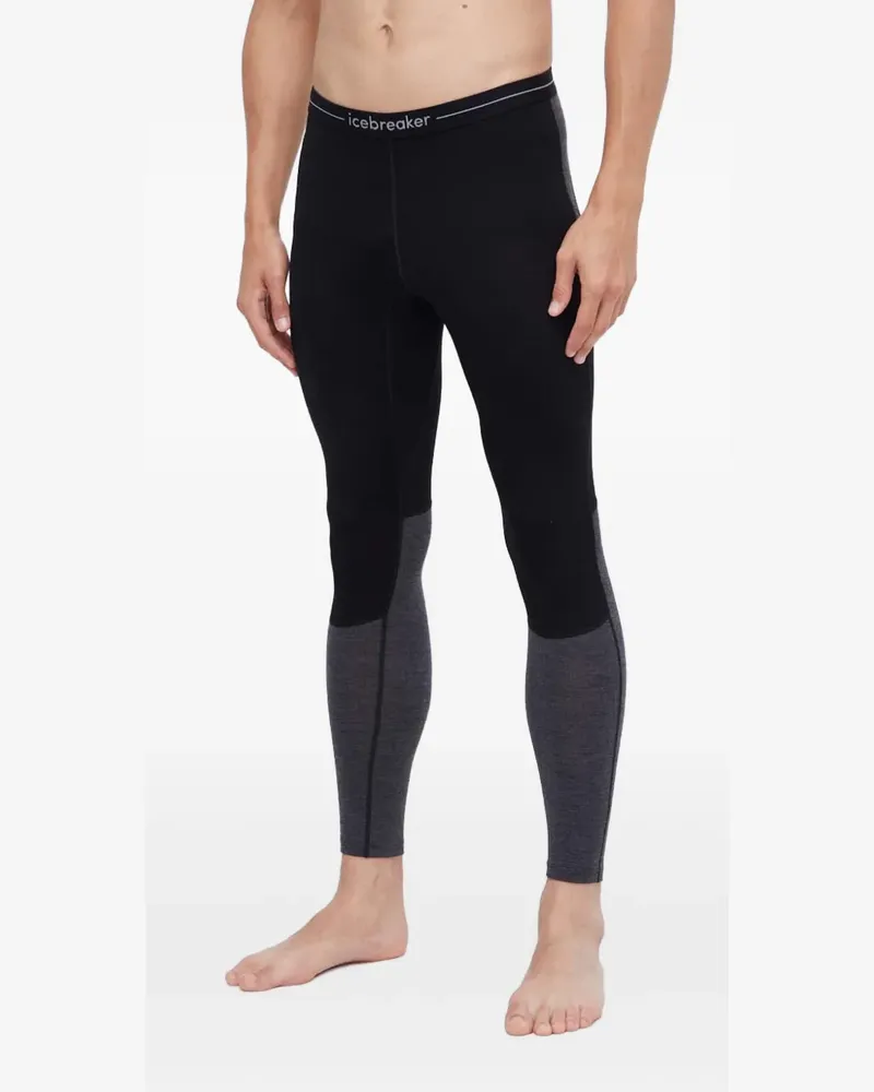 Icebreaker Leggings mit Kontrasteinsätzen - Schwarz Schwarz