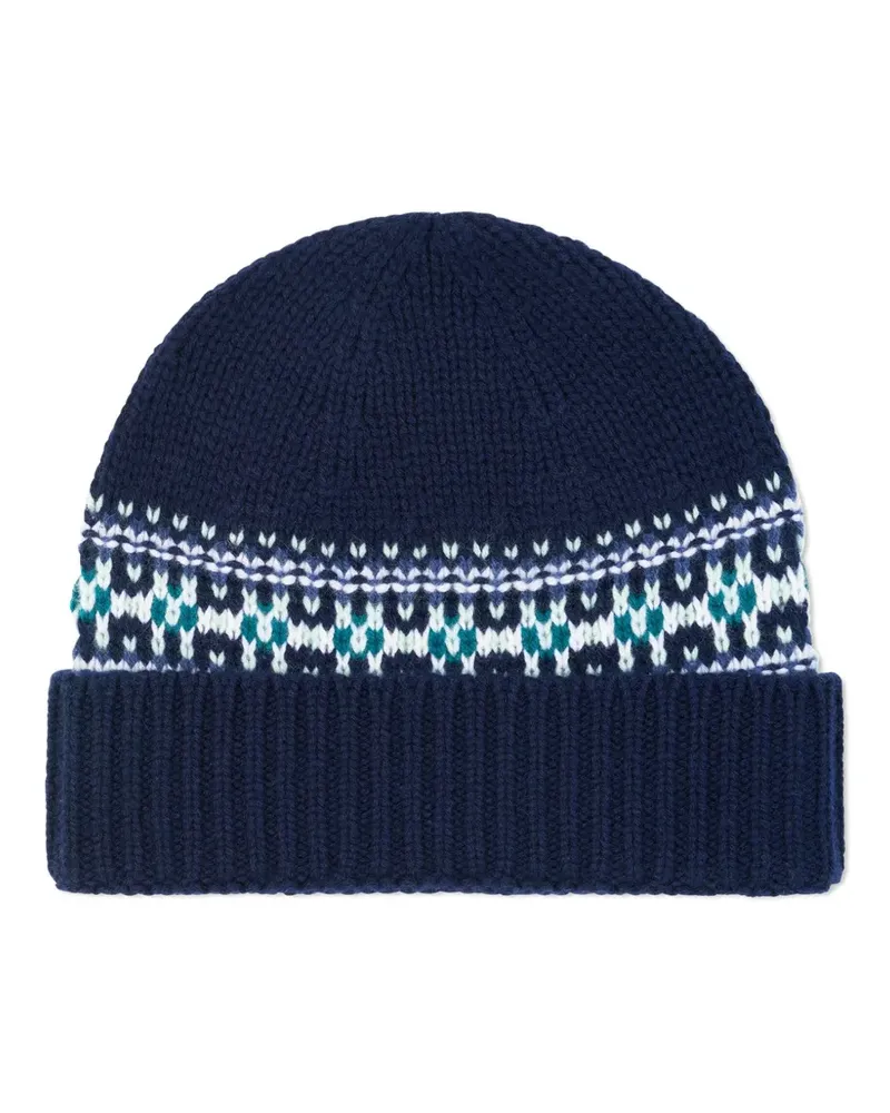 Eric Bompard Beanie aus Fair-Isle-Jacquard - Blau Blau