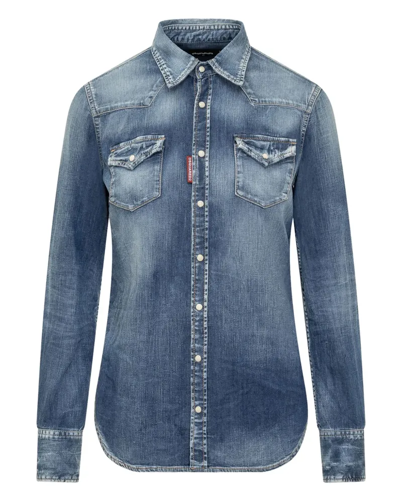 Dsquared2 Westernhemd aus Denim - Blau Blau