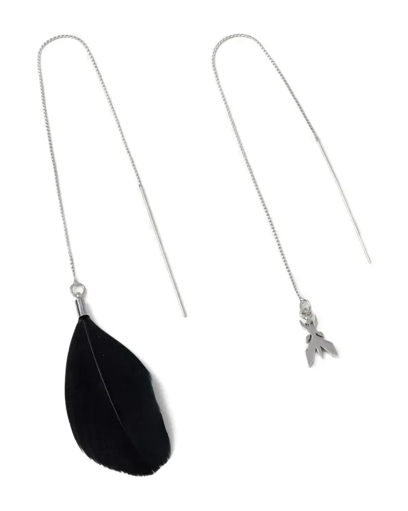 Patrizia Pepe fly-motif feather-pendant earrings - Silber Silber