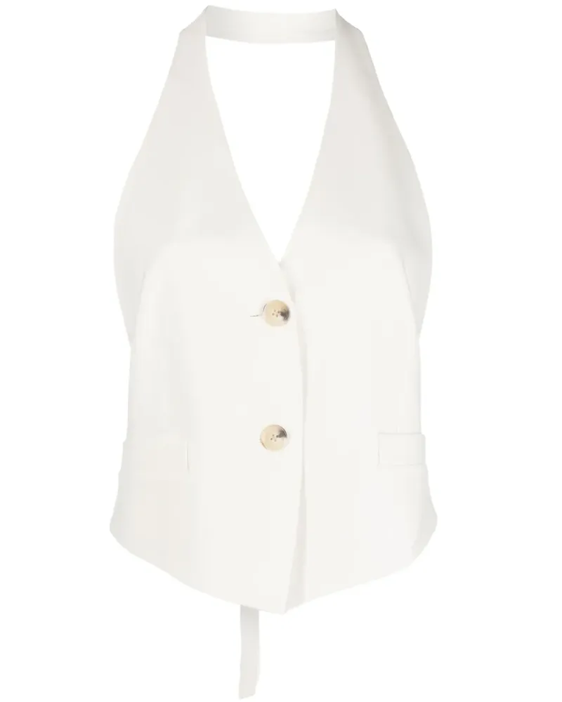 Helmut Lang Rückenfreie Neckholder-Weste - Weiß Weiß