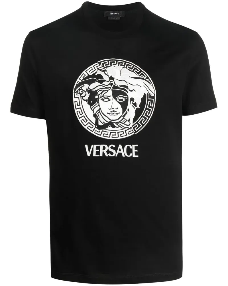 Versace T-Shirt mit Medusa-Print - Schwarz Schwarz