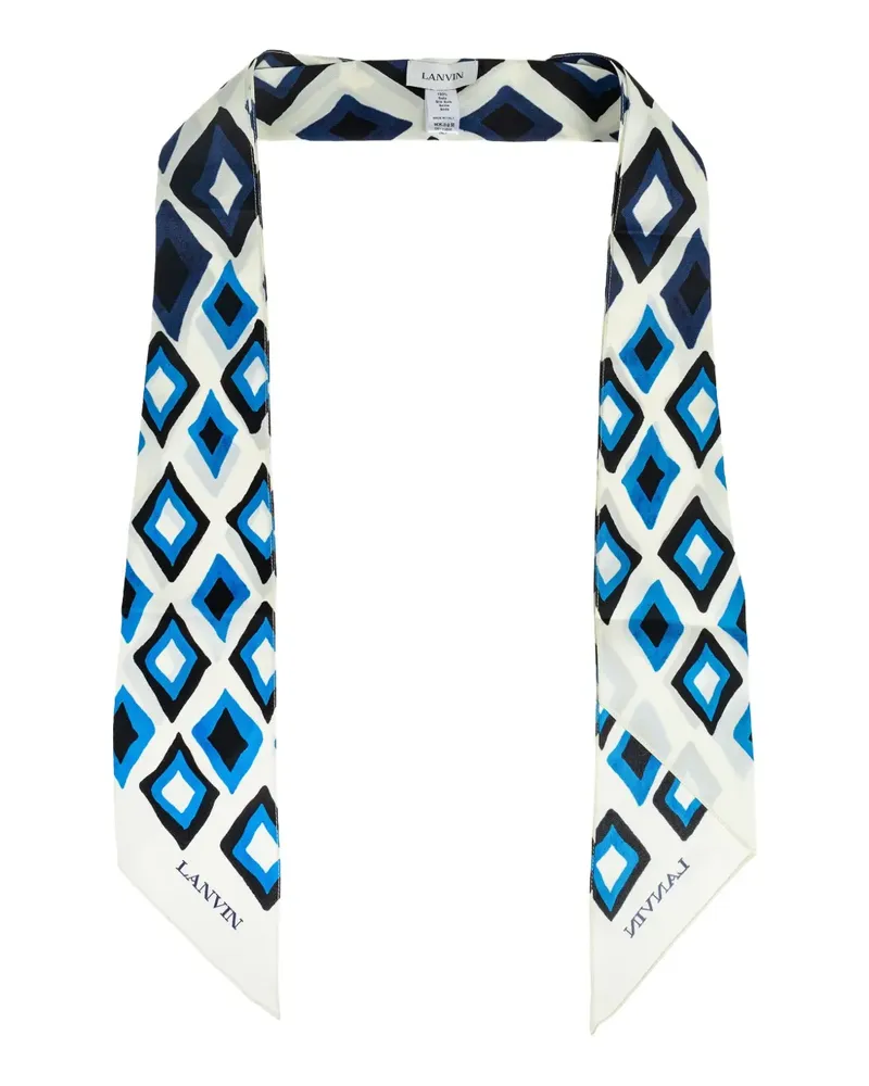 Lanvin Schal mit Rautenmuster - Blau Blau