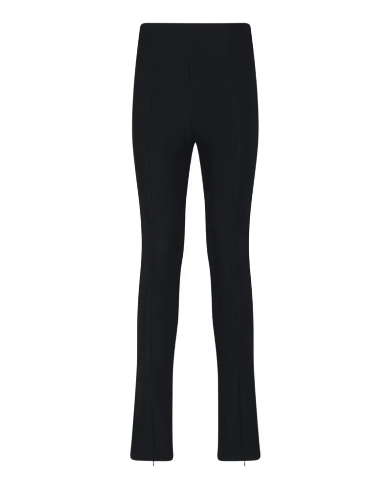 FRANKIE Shop Gerippte Strickhose mit Reißverschluss - Schwarz Schwarz