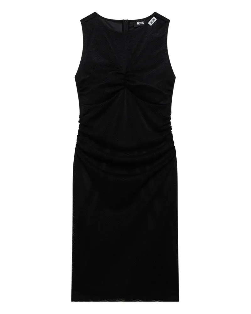 GCDS Drapiertes Midikleid - Schwarz Schwarz