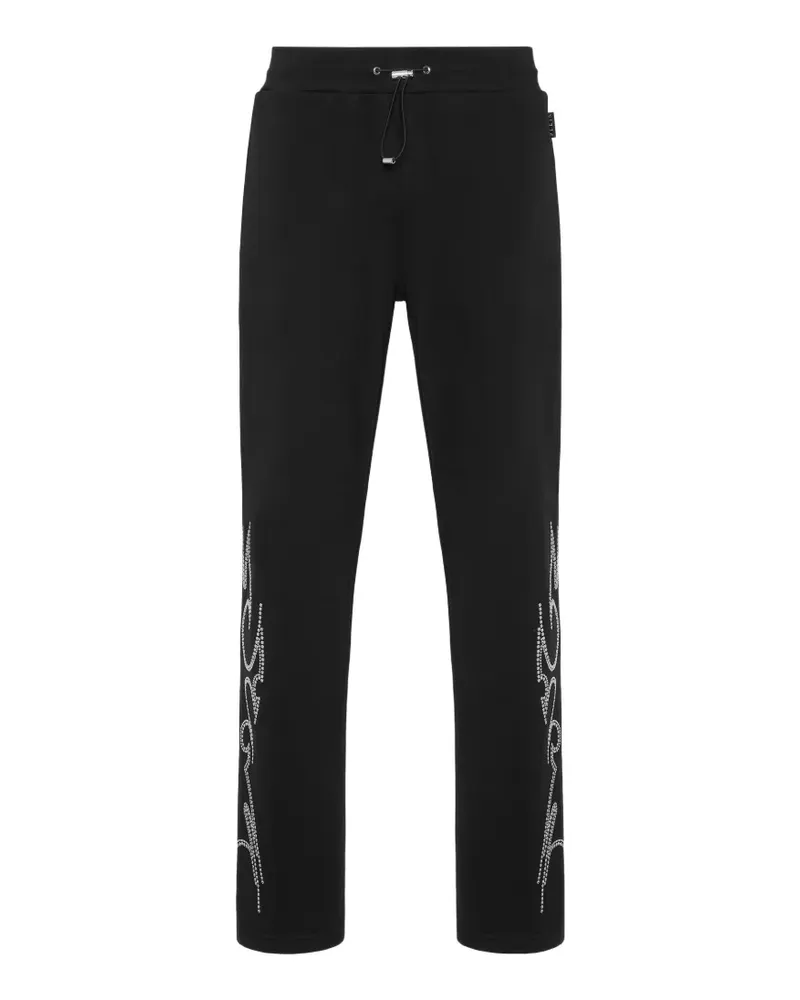 Philipp Plein Hose mit Flammennieten - Schwarz Schwarz