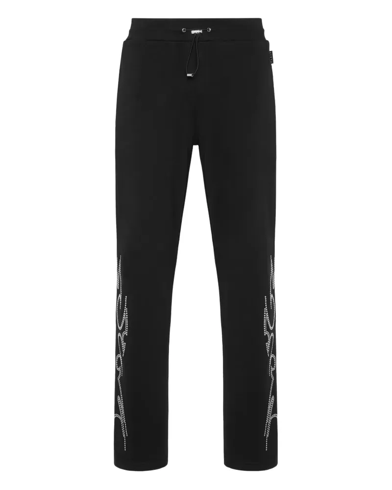Philipp Plein Hose mit Flammennieten - Schwarz Schwarz