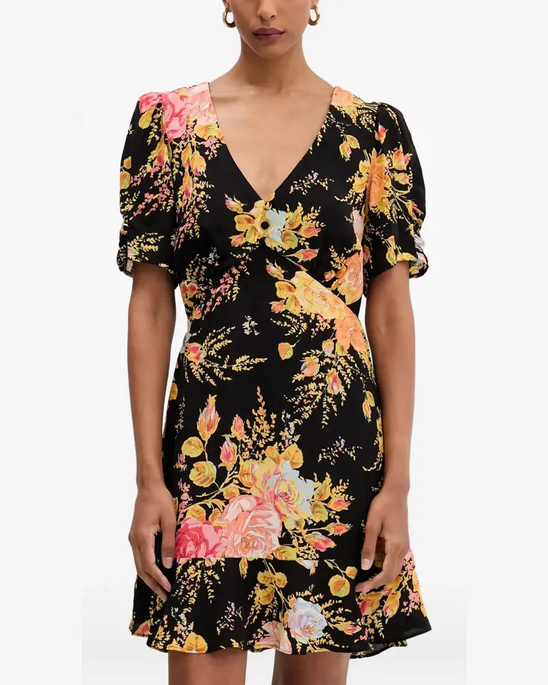 Never Fully Dressed A-line floral mini dress - Schwarz Schwarz