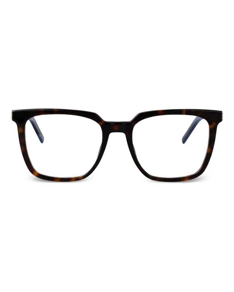 Saint Laurent Brille mit eckigem Gestell - Braun Braun