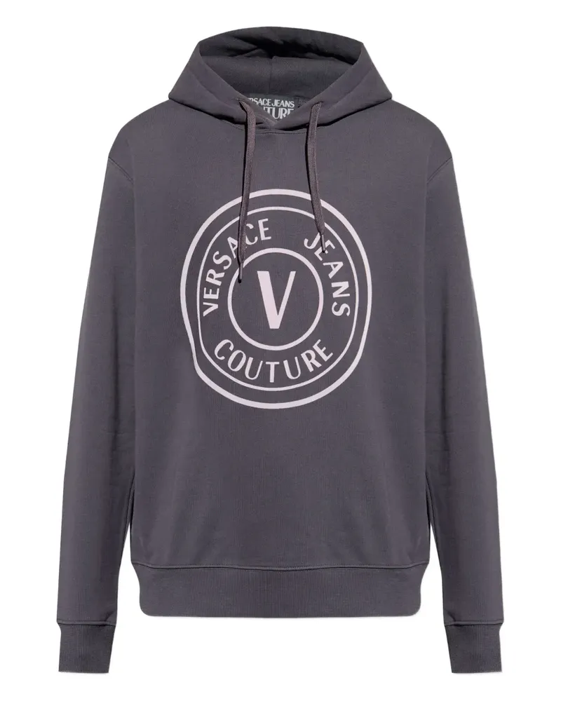 Versace Jeans Hoodie mit Logo-Patch - Grau Grau